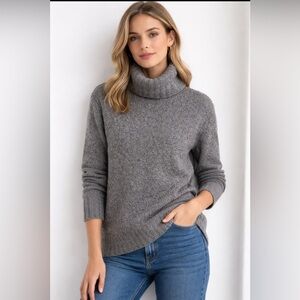 Sutton Studio Merino Wool Turtleneck Sweater Gray Size L Bloomingdale’s